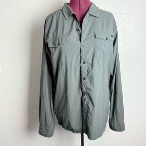 Gray Lightweight Shirt Jacket with Collared Neckline